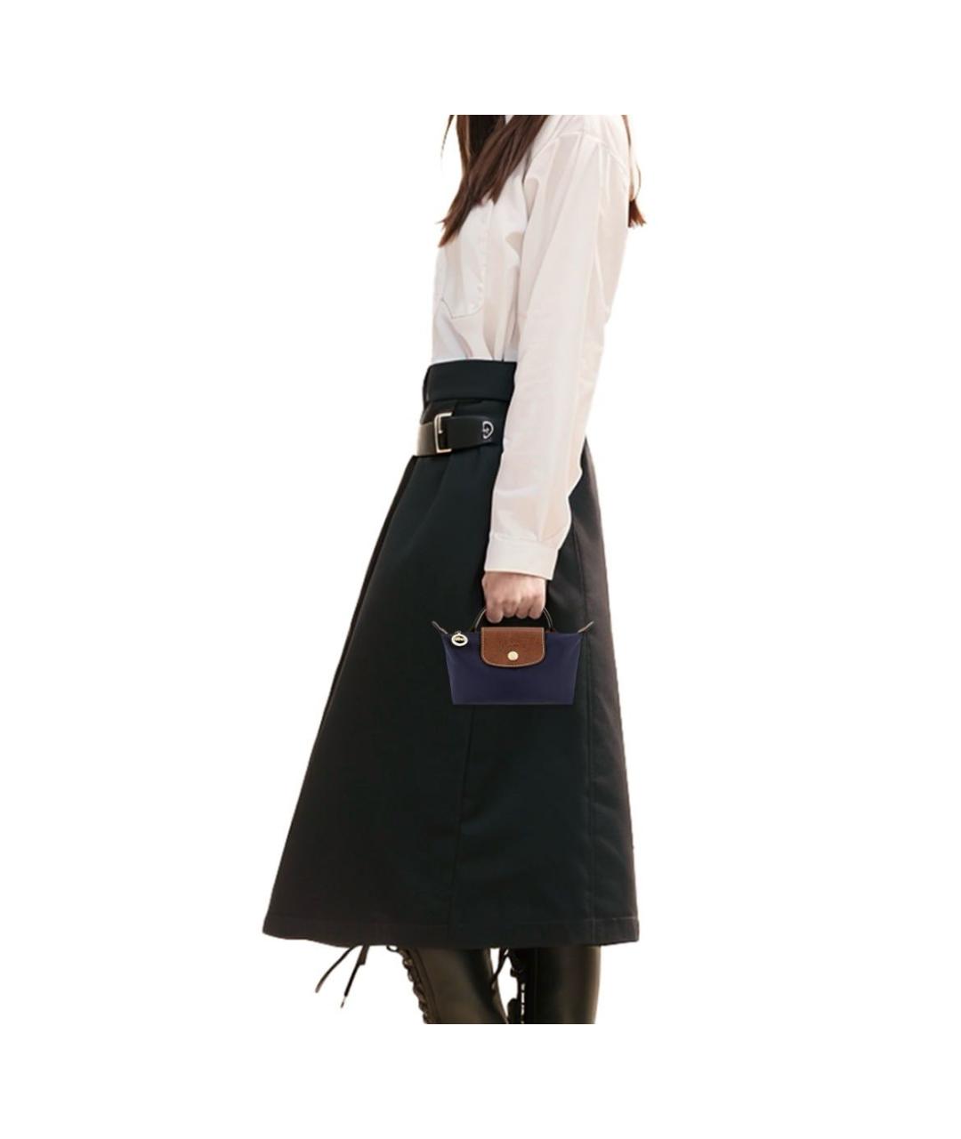 LONGCHAMP Темно-синяя сумка с короткими ручками, фото 4