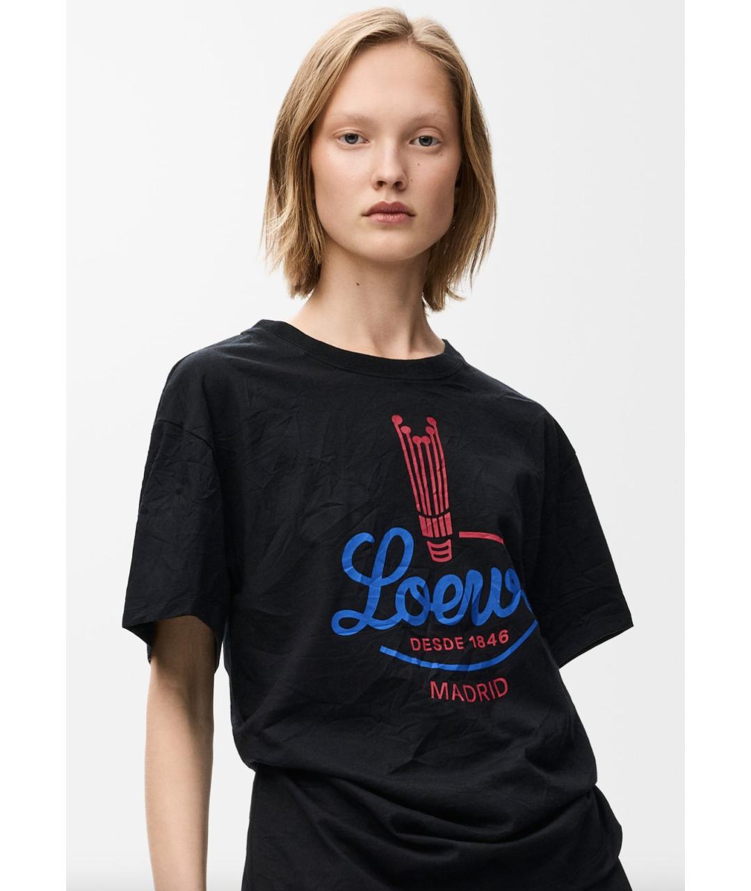 LOEWE Черная полиэстеровая футболка, фото 3