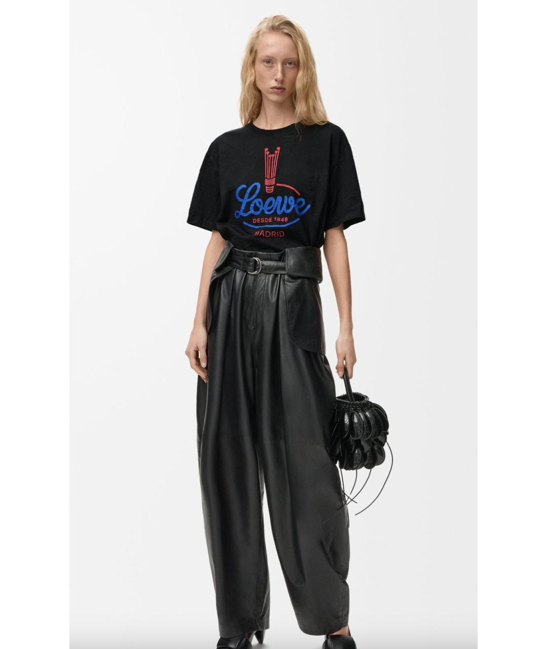 LOEWE Черная полиэстеровая футболка, фото 2