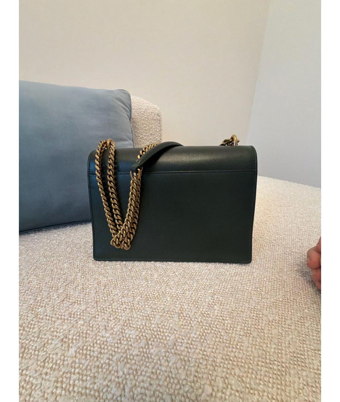 SAINT LAURENT Зеленая кожаная сумка через плечо, фото 3