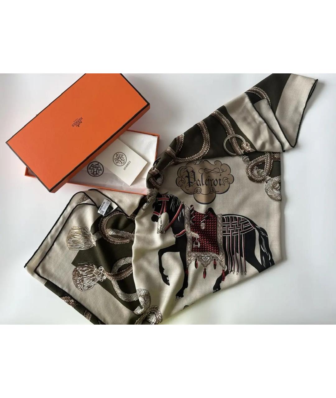 HERMES Мульти кашемировый платок, фото 2