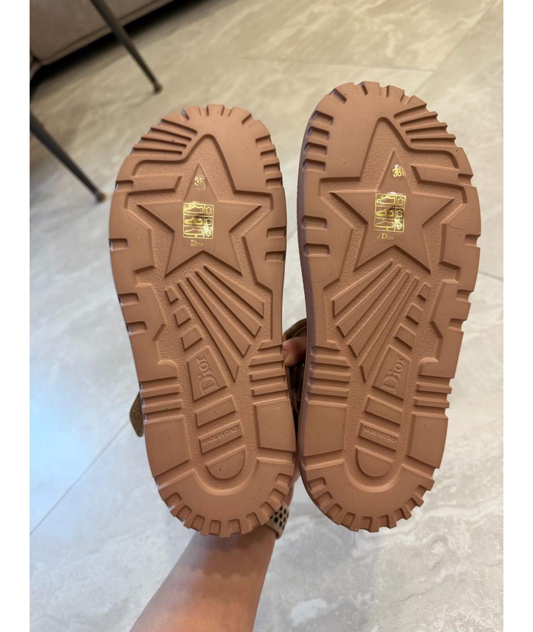 CHRISTIAN DIOR Бежевые кожаные сандалии, фото 5