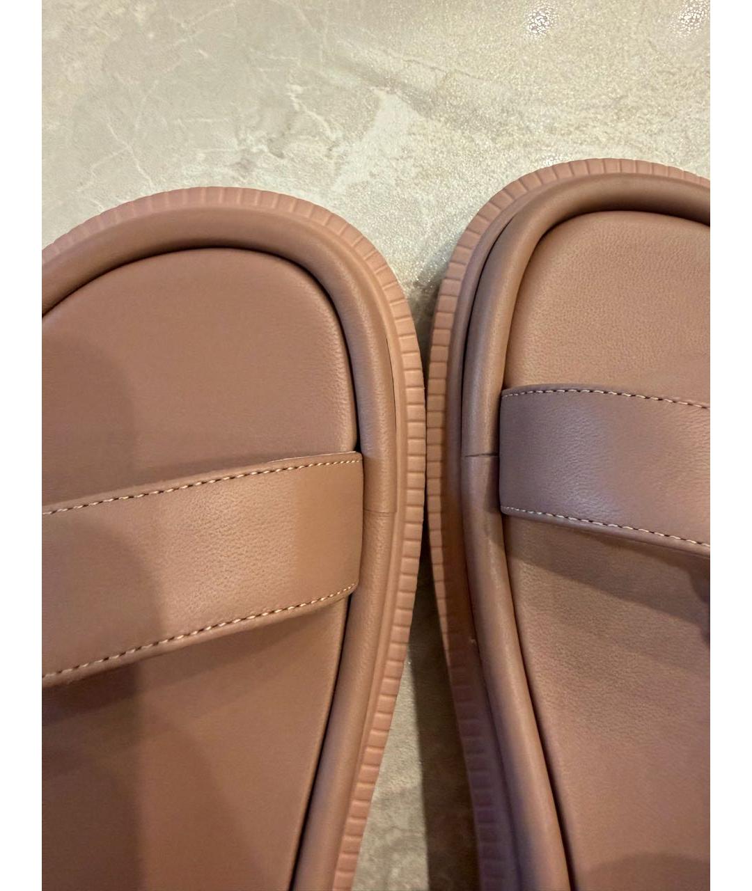 CHRISTIAN DIOR Бежевые кожаные сандалии, фото 8