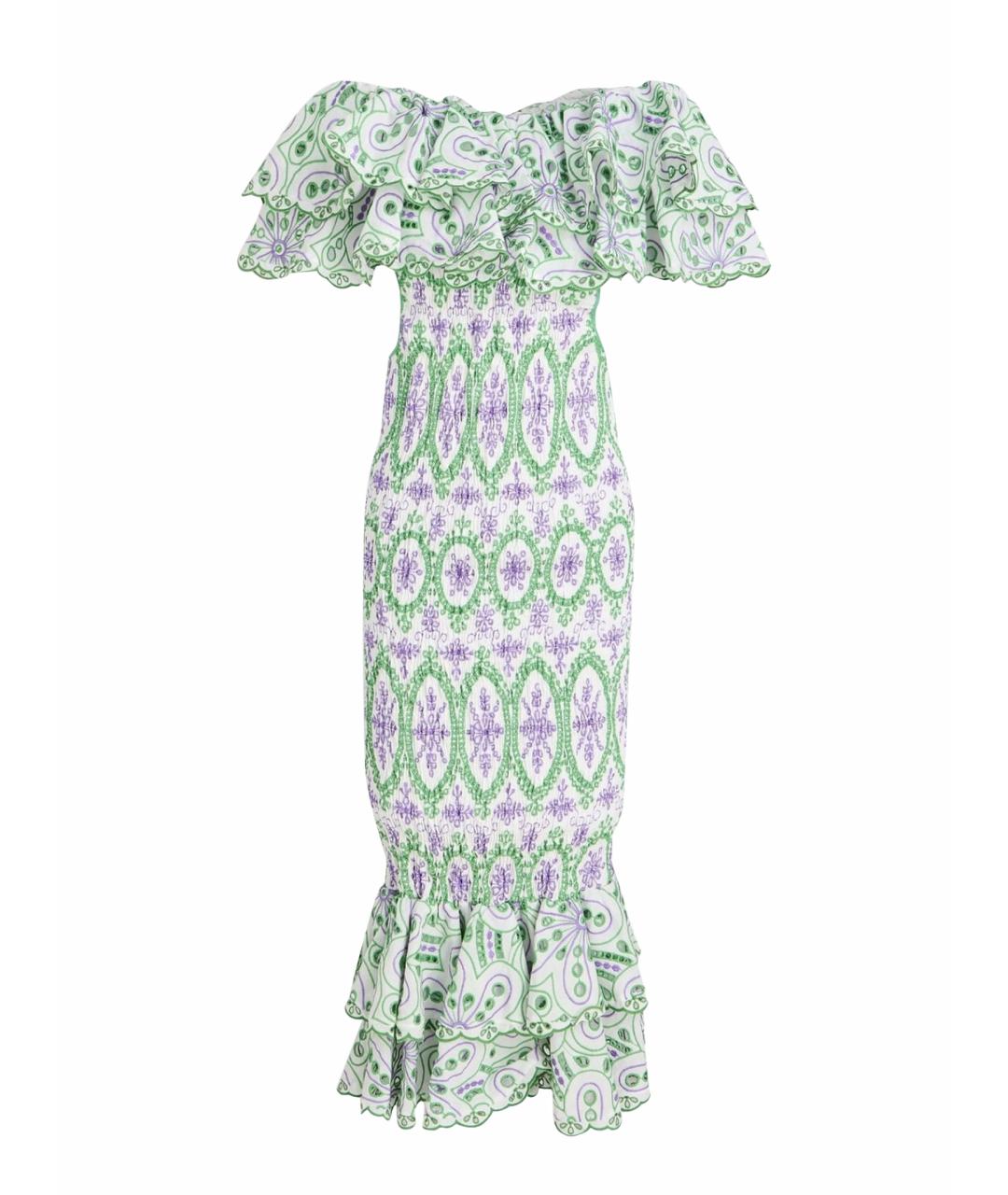 CHARO RUIZ Зеленые хлопковое коктейльное платье, фото 1