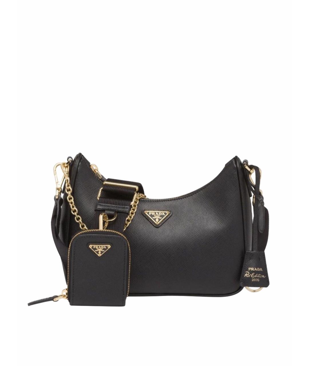 PRADA Черная кожаная сумка через плечо, фото 8