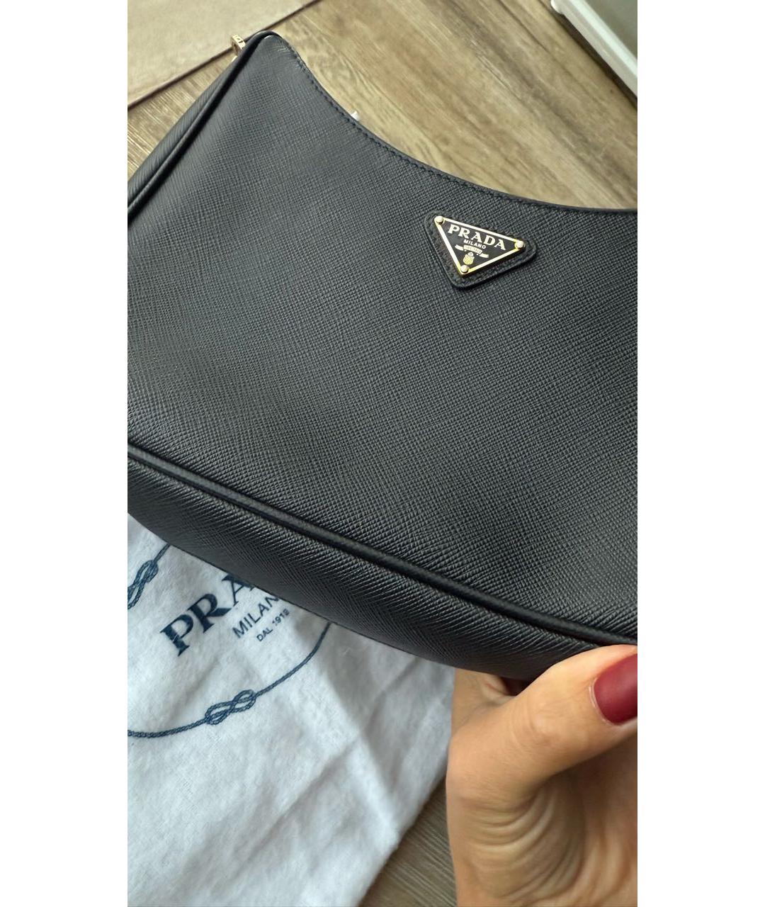 PRADA Черная кожаная сумка через плечо, фото 3