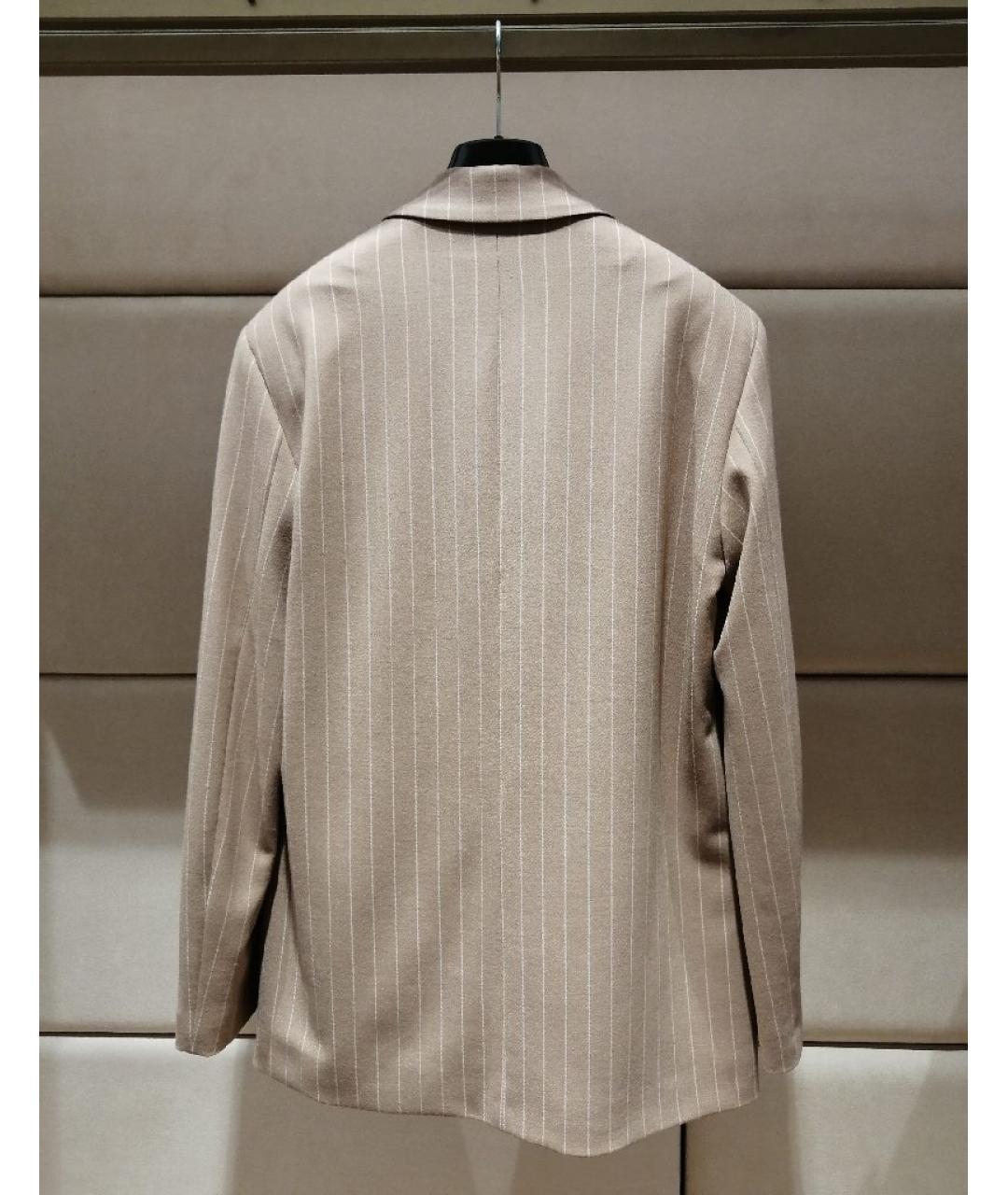 MSGM Бежевый шерстяной костюм с брюками, фото 2