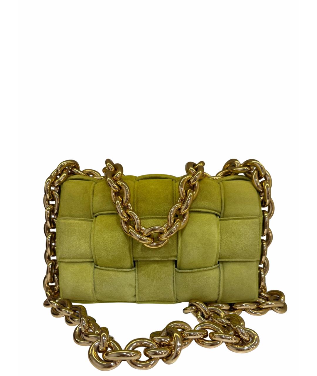 BOTTEGA VENETA Салатовая замшевая сумка тоут, фото 1