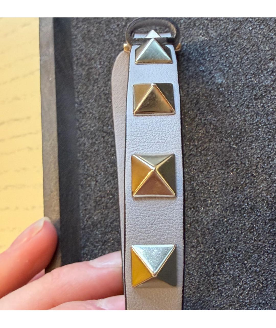 VALENTINO Голубой кожаный браслет, фото 4