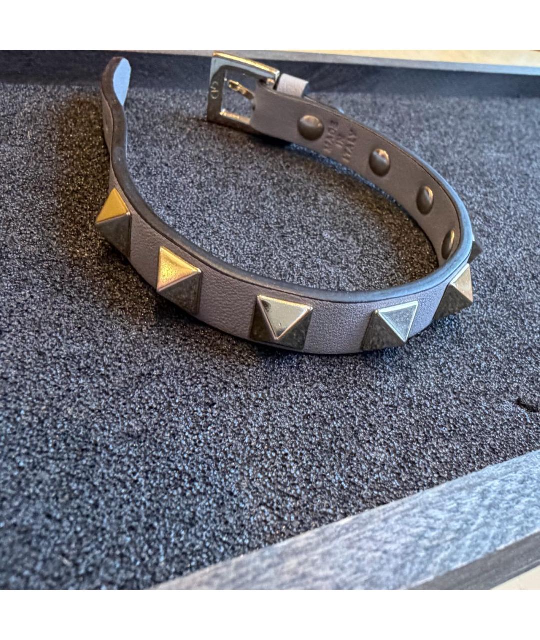 VALENTINO Голубой кожаный браслет, фото 8