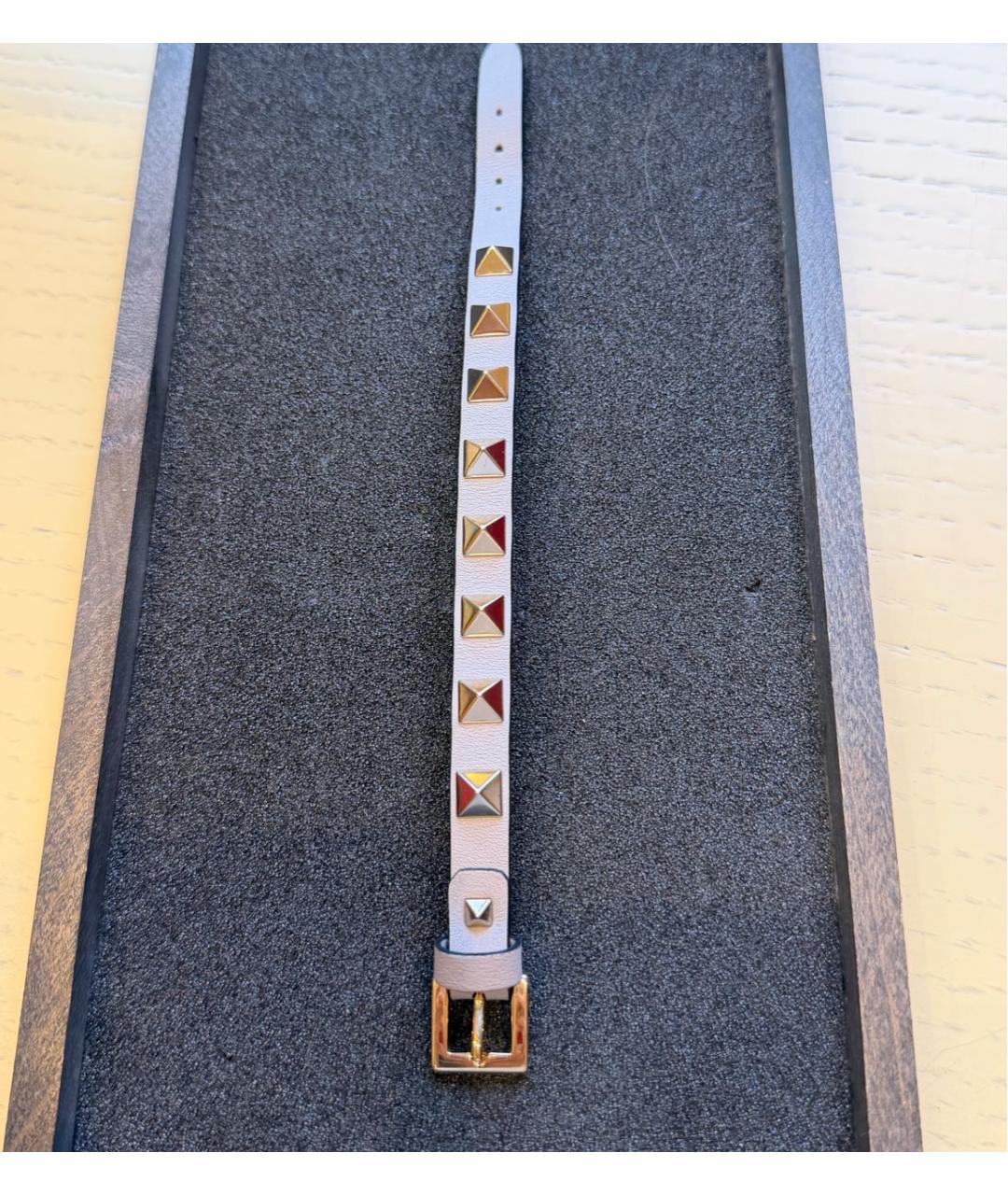 VALENTINO Голубой кожаный браслет, фото 3