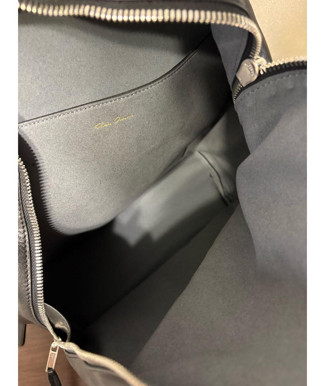 RICK OWENS Черный кожаный рюкзак, фото 4