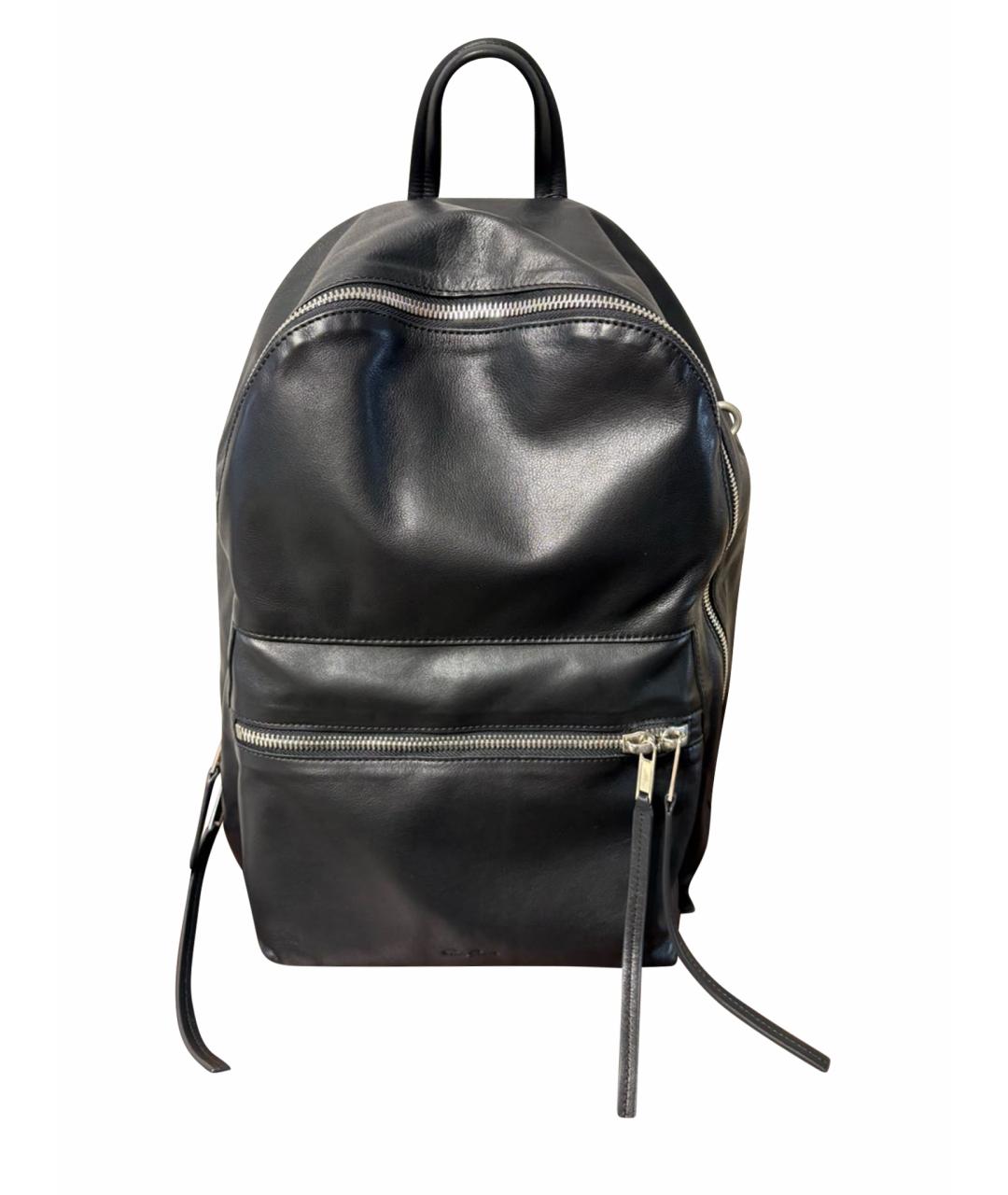 RICK OWENS Черный кожаный рюкзак, фото 1