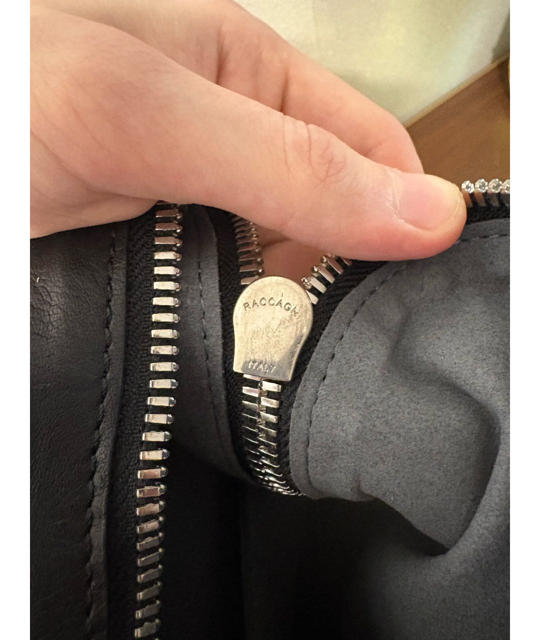 RICK OWENS Черный кожаный рюкзак, фото 5