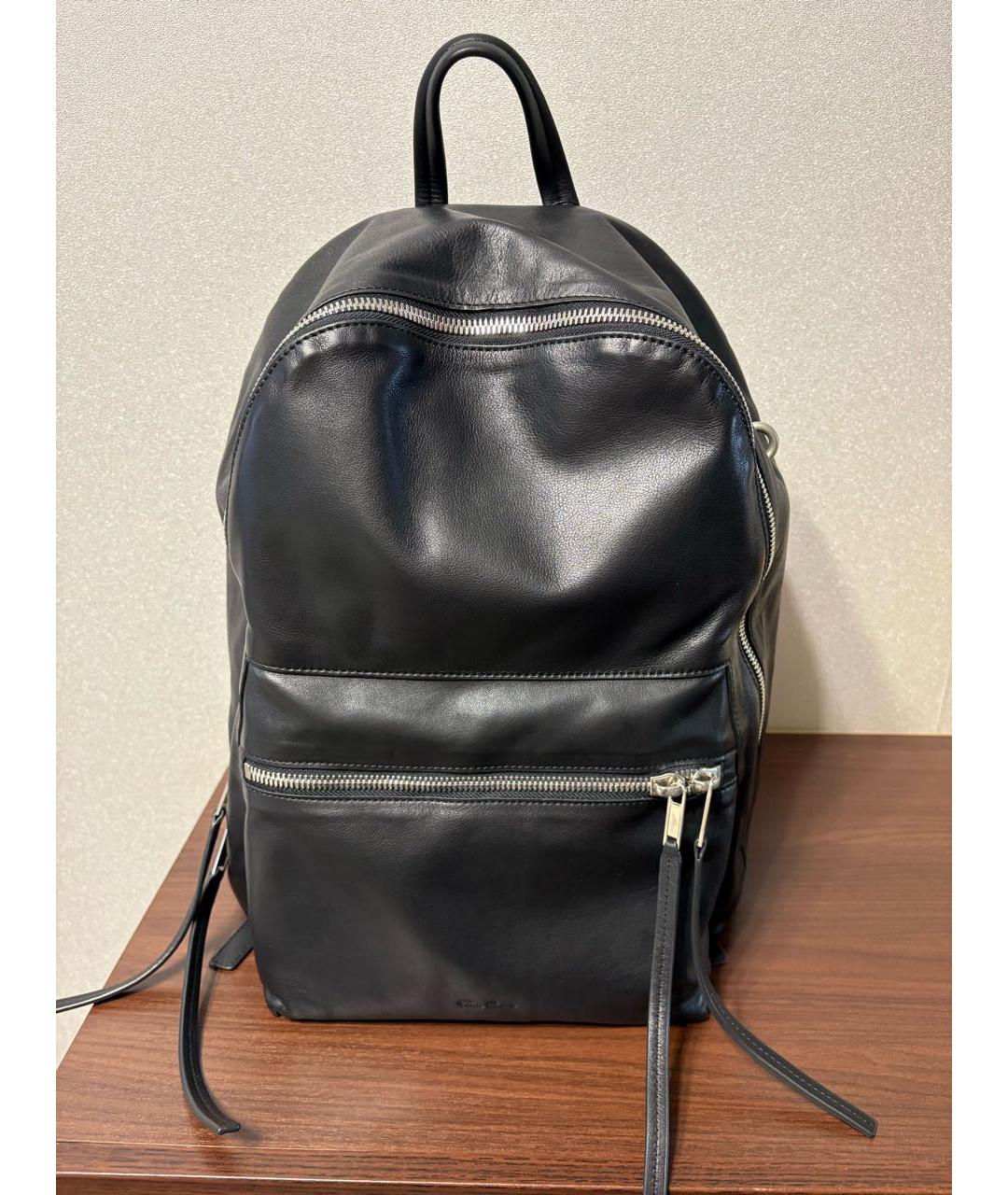 RICK OWENS Черный кожаный рюкзак, фото 9