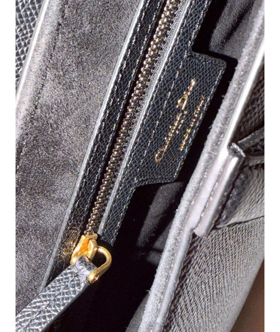 CHRISTIAN DIOR Черная кожаная сумка с короткими ручками, фото 4