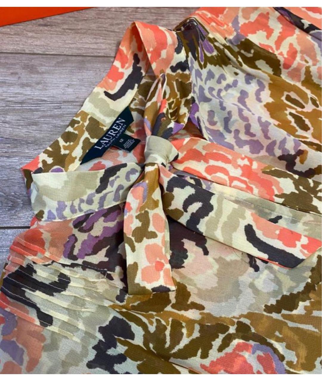 RALPH LAUREN Оранжевое полиэстеровое повседневное платье, фото 5