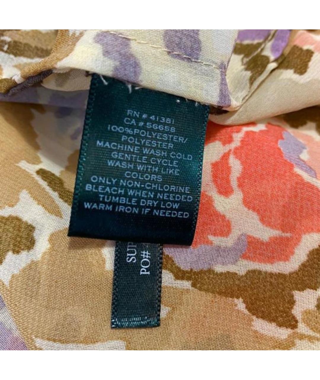 RALPH LAUREN Оранжевое полиэстеровое повседневное платье, фото 8