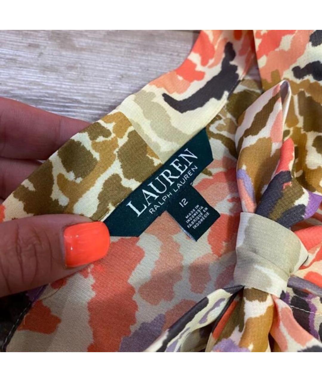 RALPH LAUREN Оранжевое полиэстеровое повседневное платье, фото 7