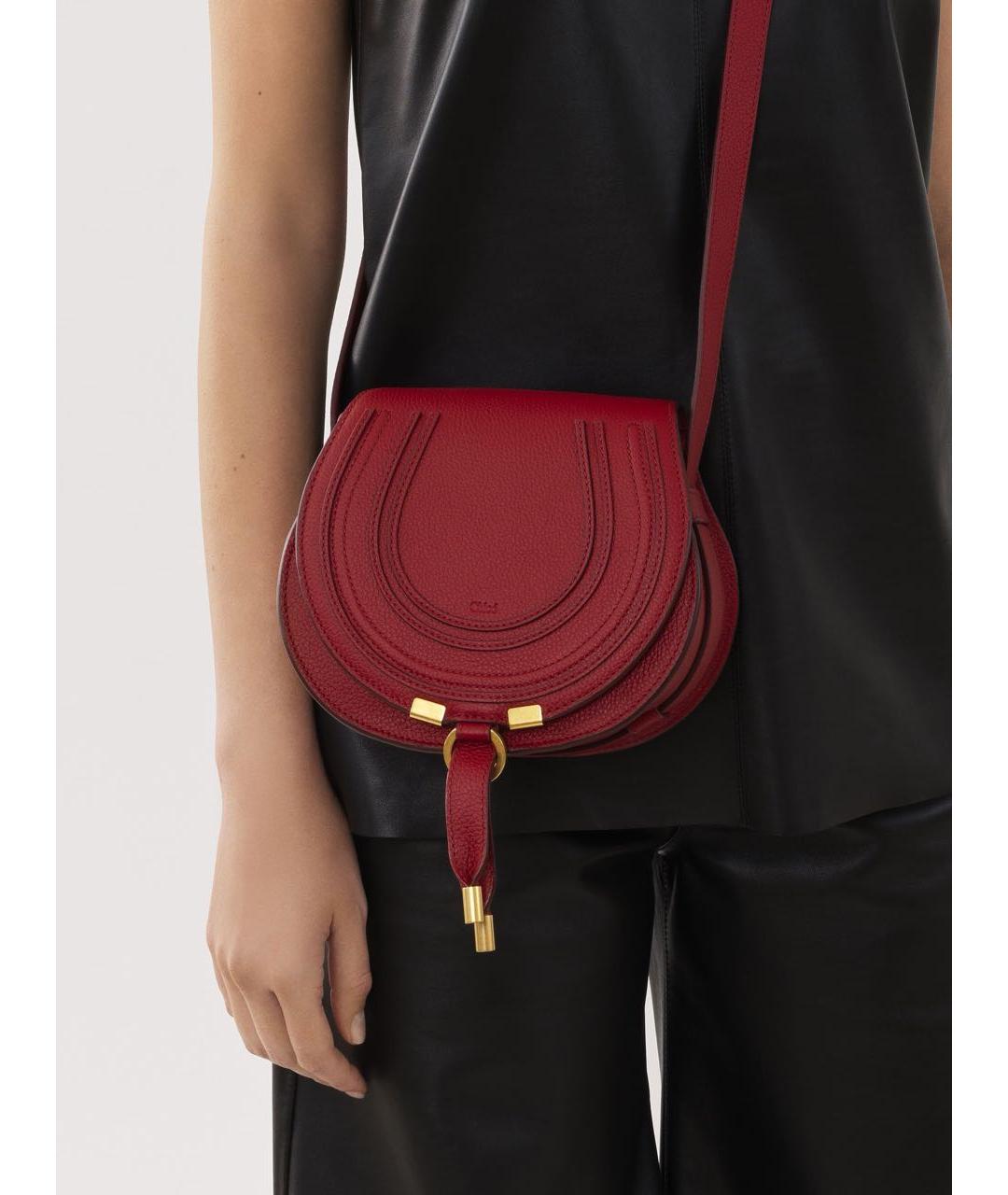 CHLOE Красная кожаная сумка через плечо, фото 5