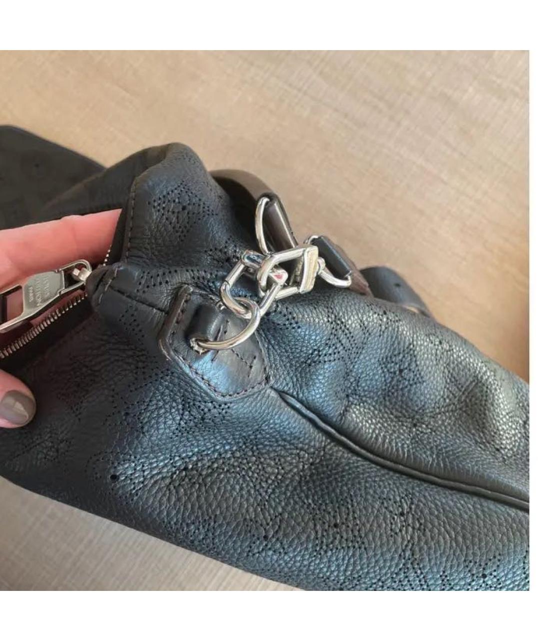 LOUIS VUITTON Черная кожаная сумка через плечо, фото 4