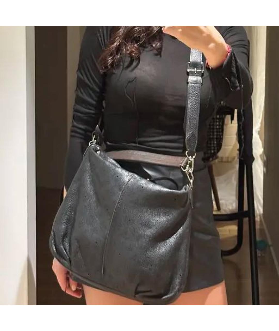 LOUIS VUITTON Черная кожаная сумка через плечо, фото 5