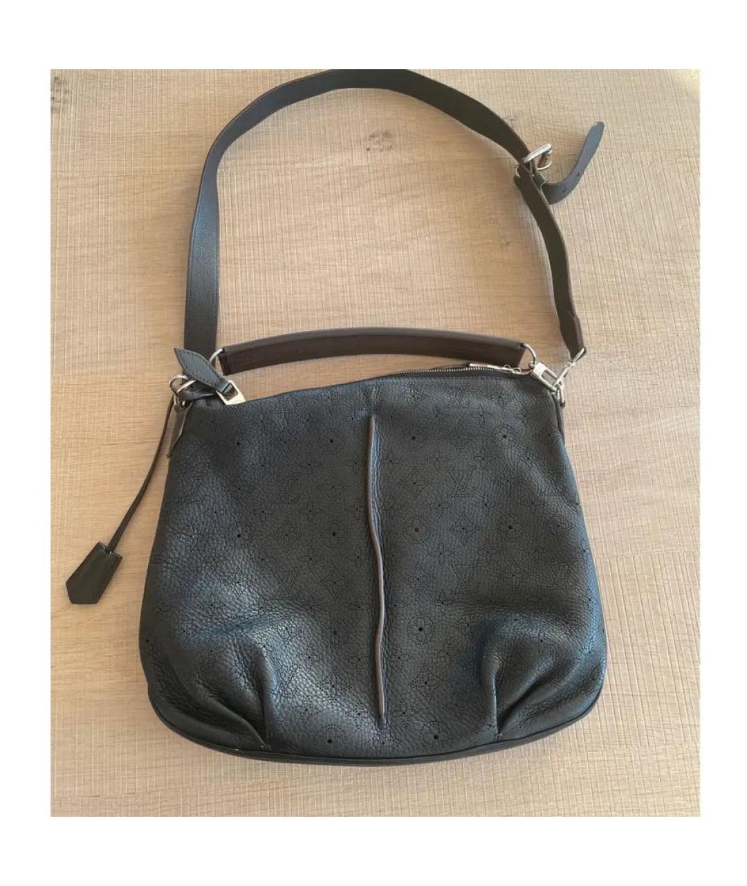 LOUIS VUITTON Черная кожаная сумка через плечо, фото 2