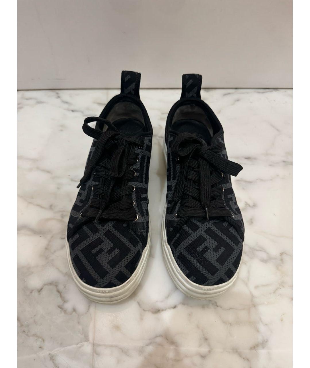FENDI Черные текстильные кеды, фото 2