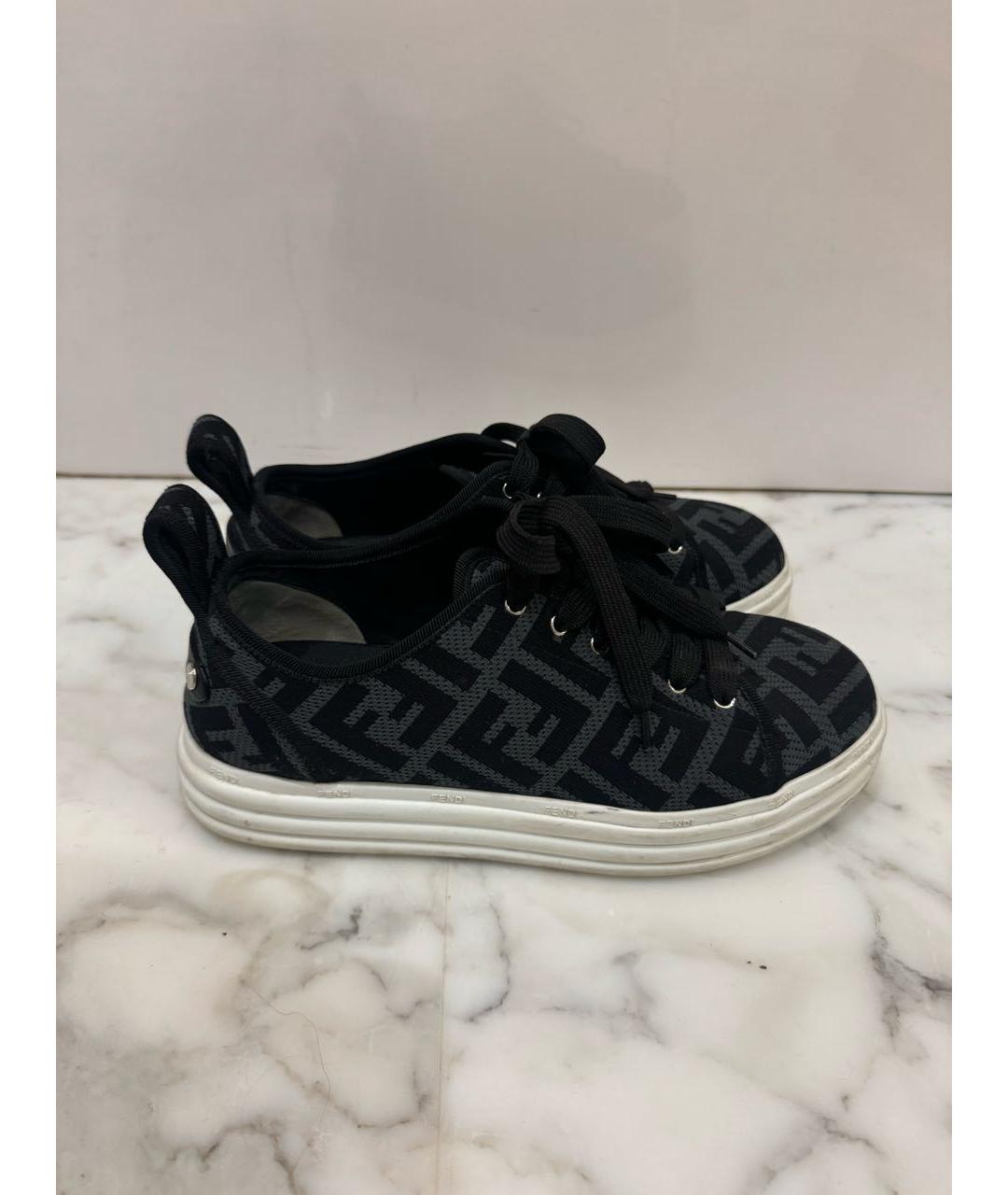FENDI Черные текстильные кеды, фото 9
