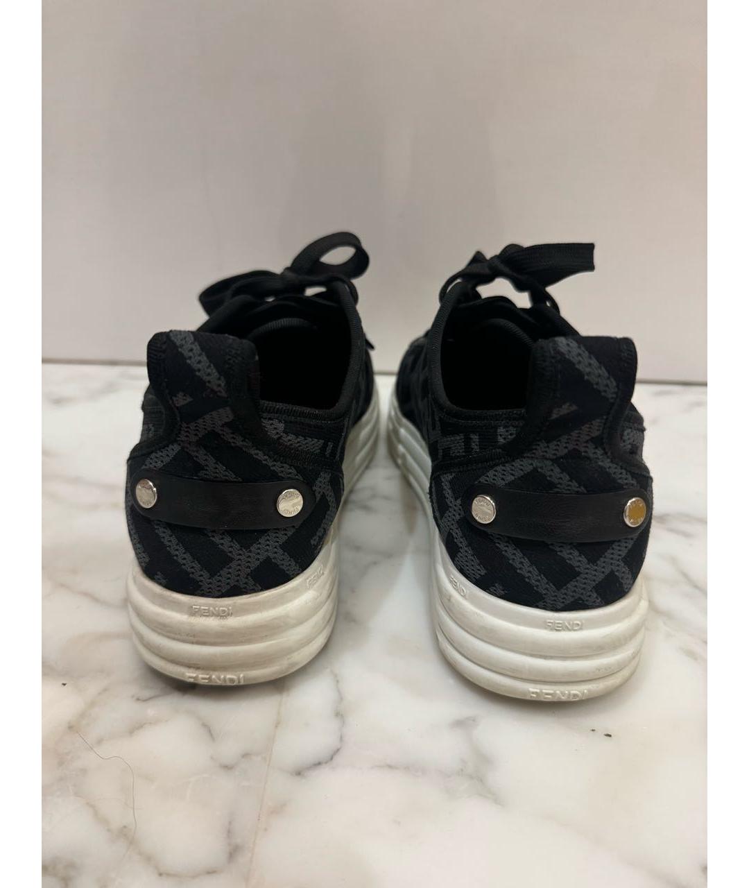 FENDI Черные текстильные кеды, фото 3