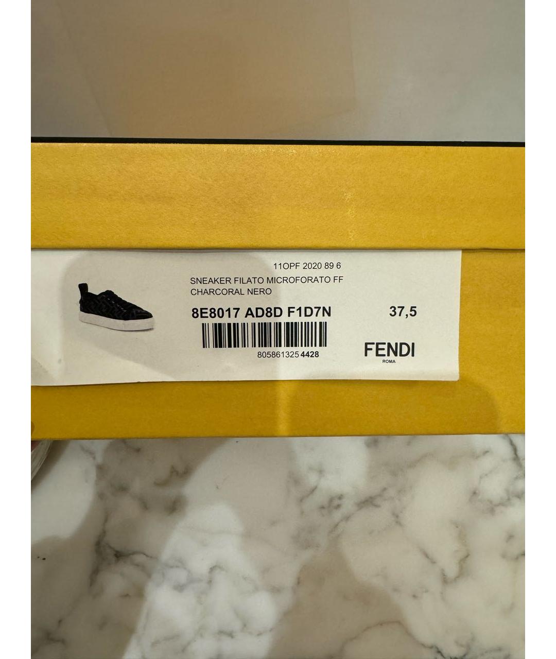 FENDI Черные текстильные кеды, фото 7