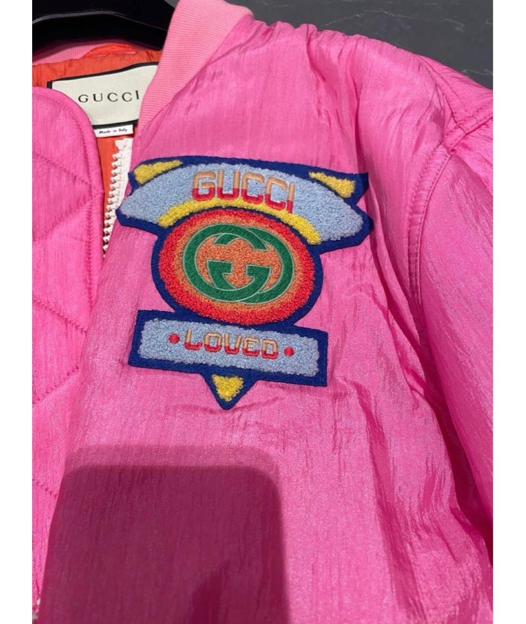 GUCCI Розовая полиамидовая куртка, фото 3
