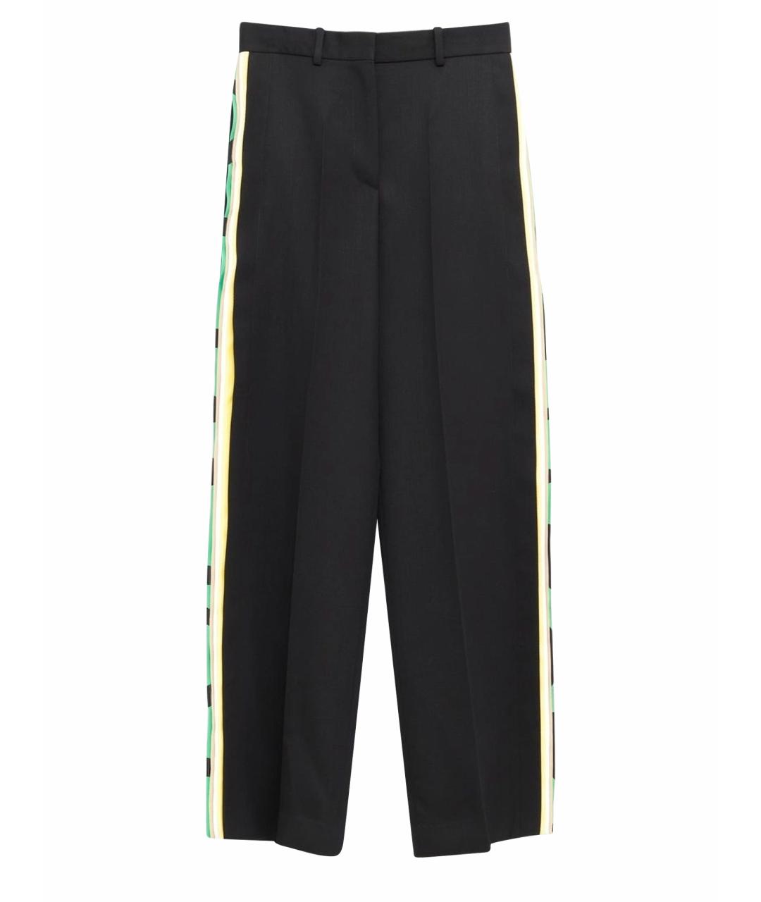 LOEWE Черные шерстяные прямые брюки, фото 1