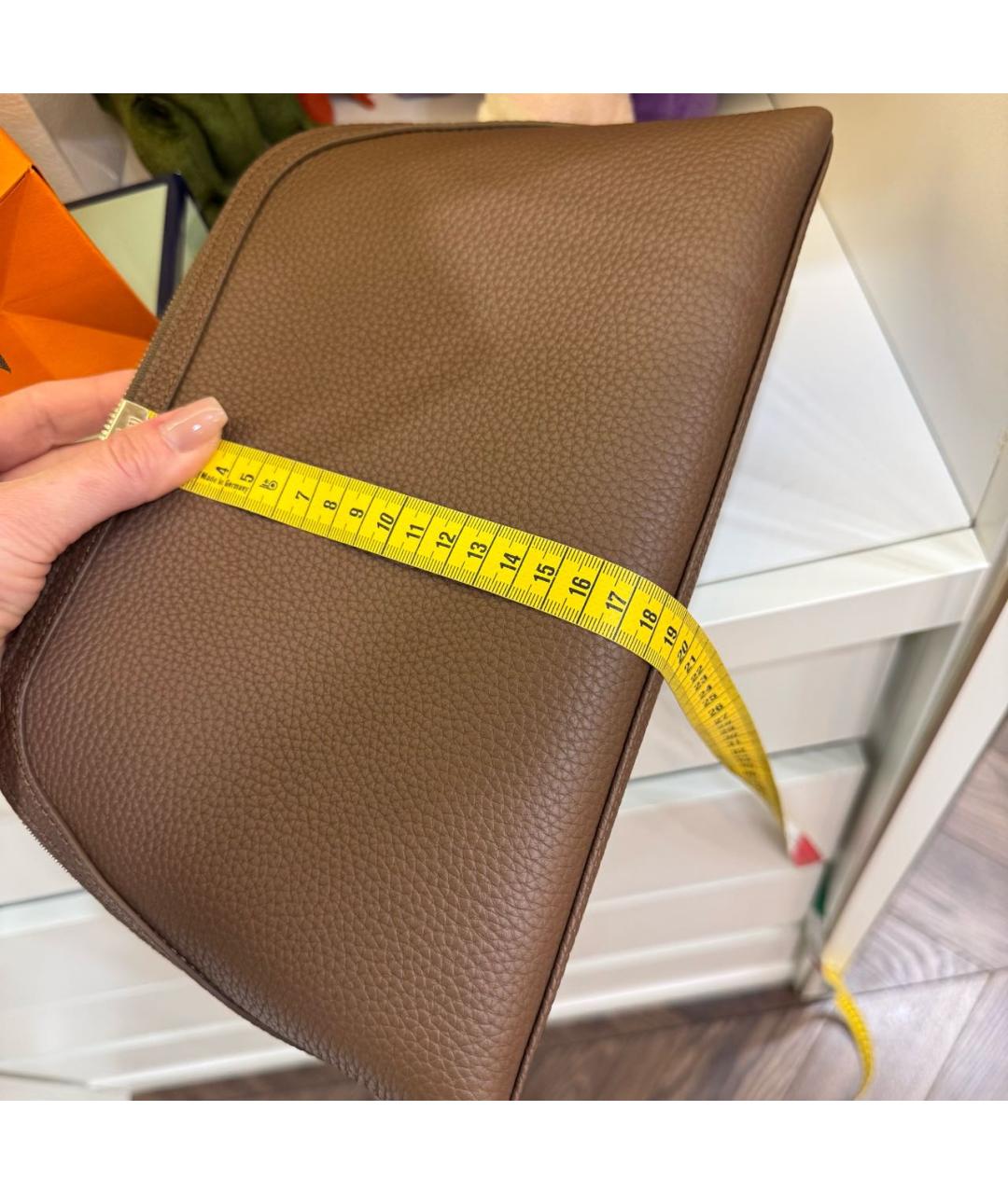 12 STOREEZ Коричневая кожаная косметичка, фото 5