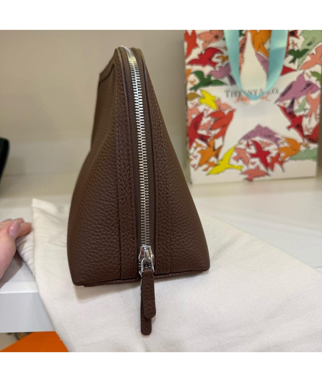 12 STOREEZ Коричневая кожаная косметичка, фото 2