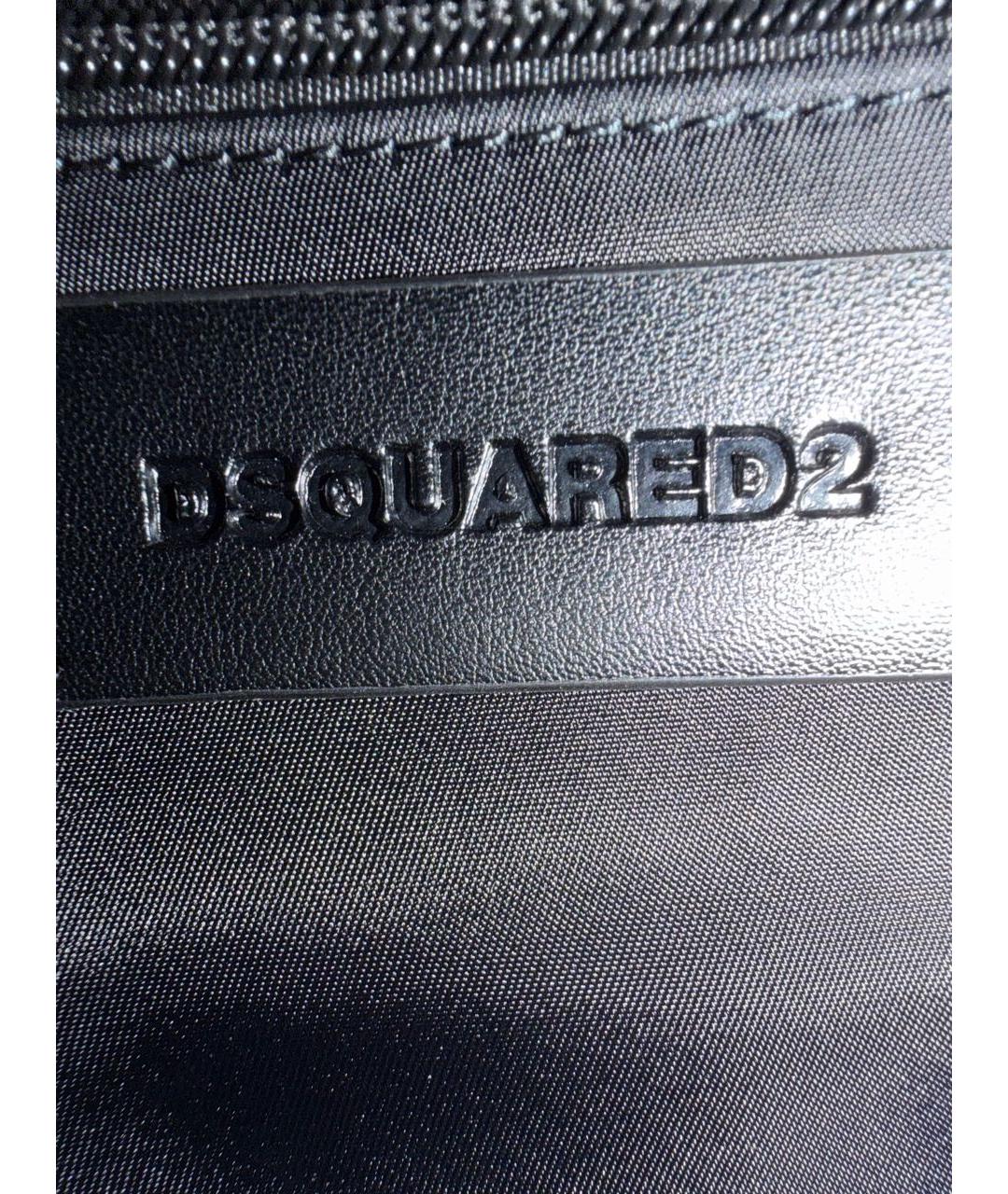 DSQUARED2 Черная тканевая сумка с короткими ручками, фото 5