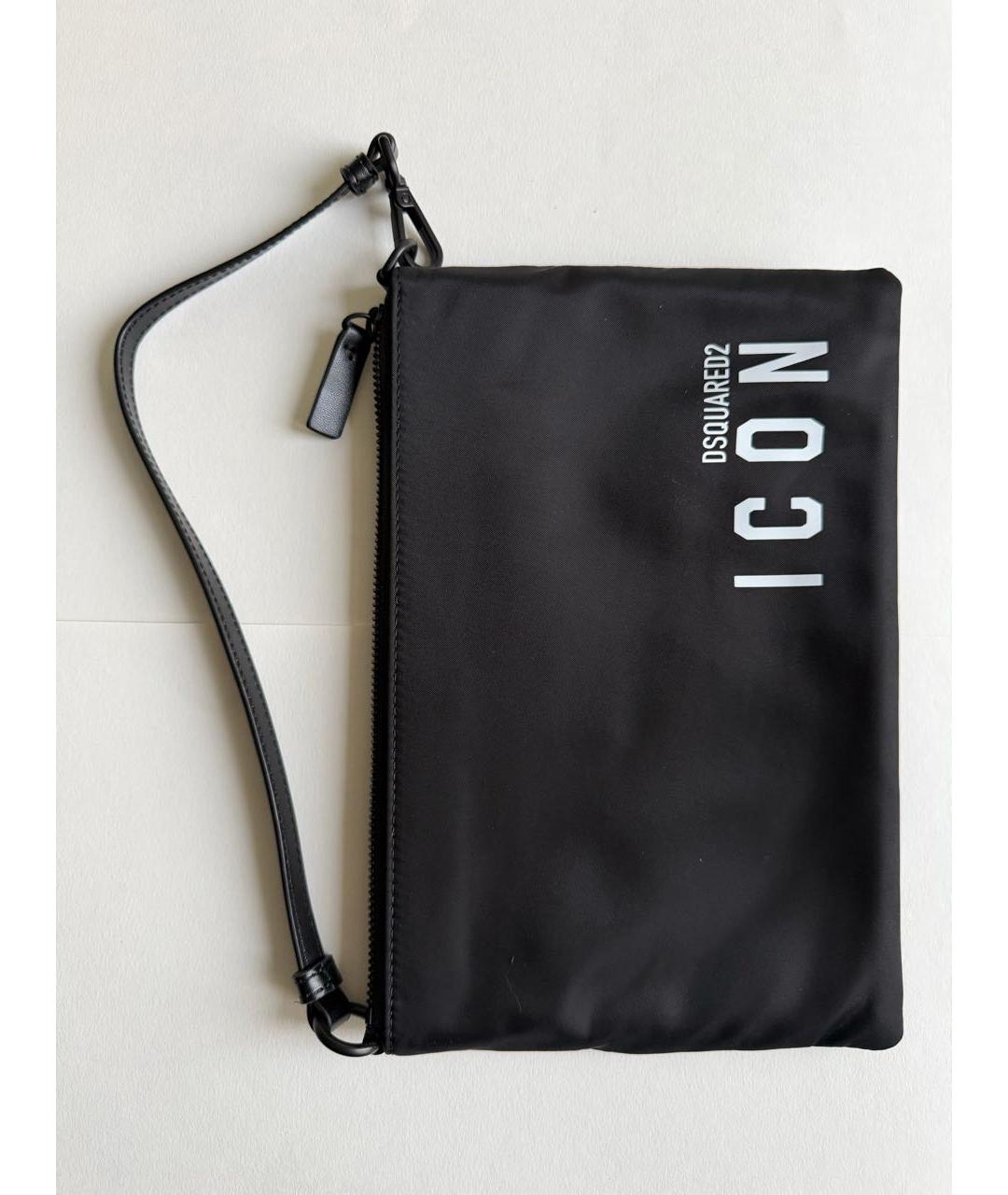 DSQUARED2 Черная тканевая сумка с короткими ручками, фото 3