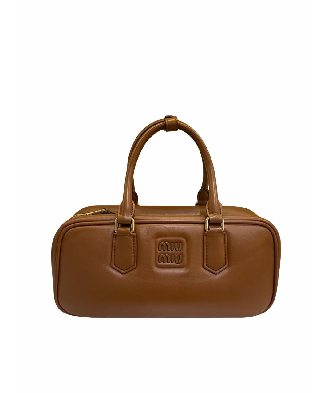 MIU MIU Коричневая кожаная сумка тоут, фото 1