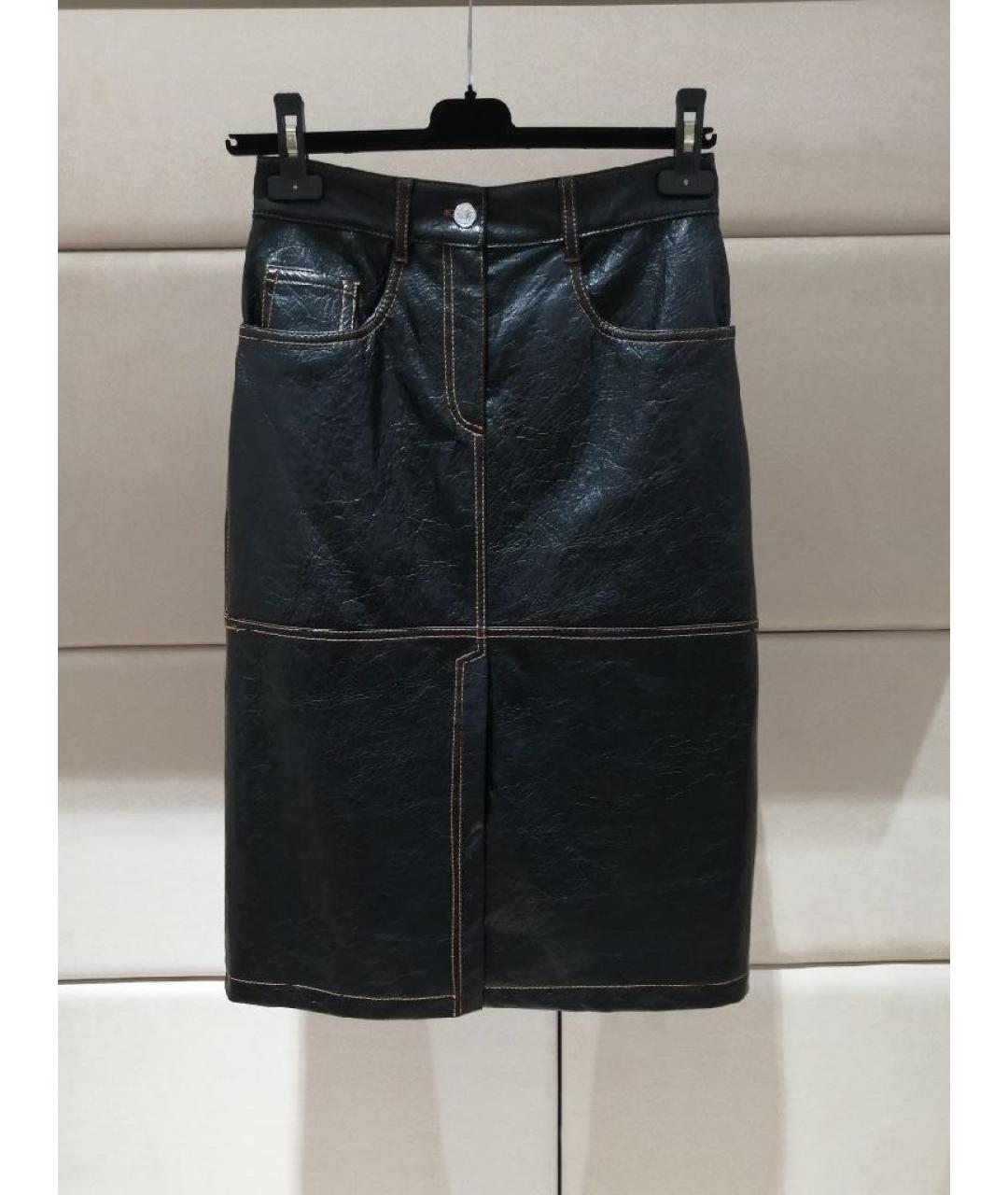 MSGM Черная юбка миди, фото 3