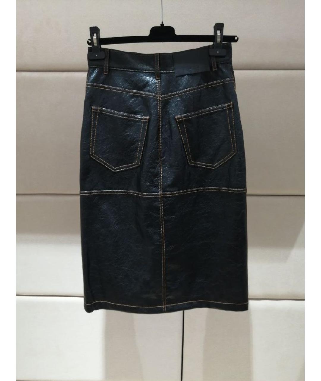 MSGM Черная юбка миди, фото 2