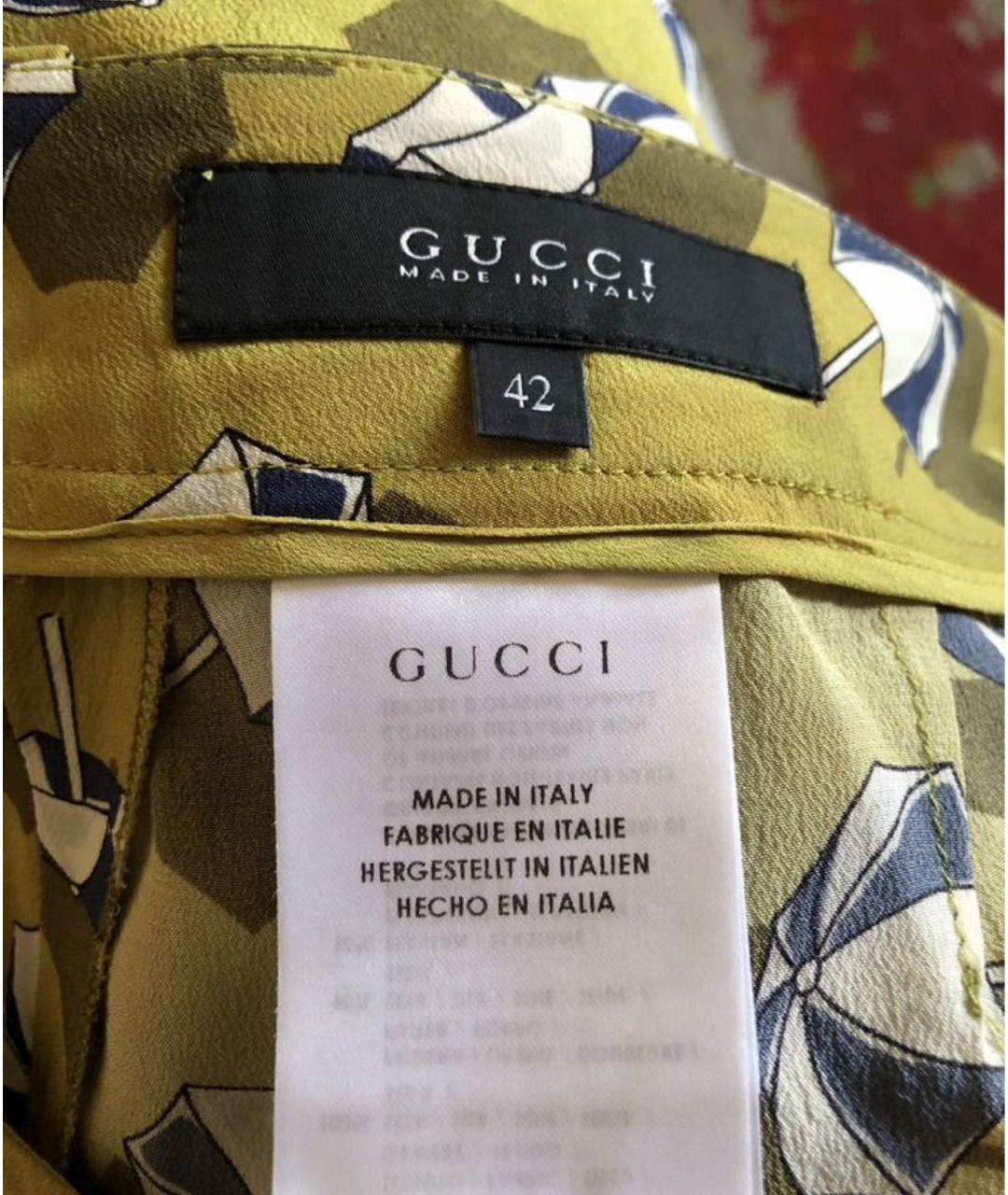 GUCCI Хаки шелковые шорты, фото 3
