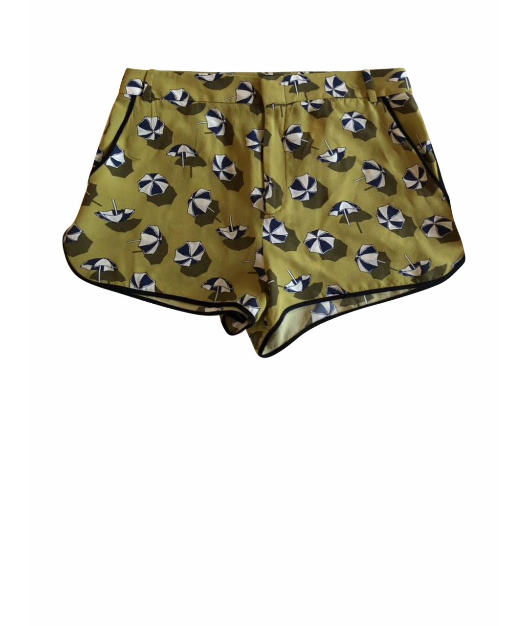 GUCCI Хаки шелковые шорты, фото 1