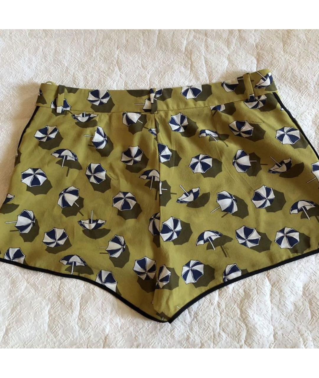 GUCCI Хаки шелковые шорты, фото 2