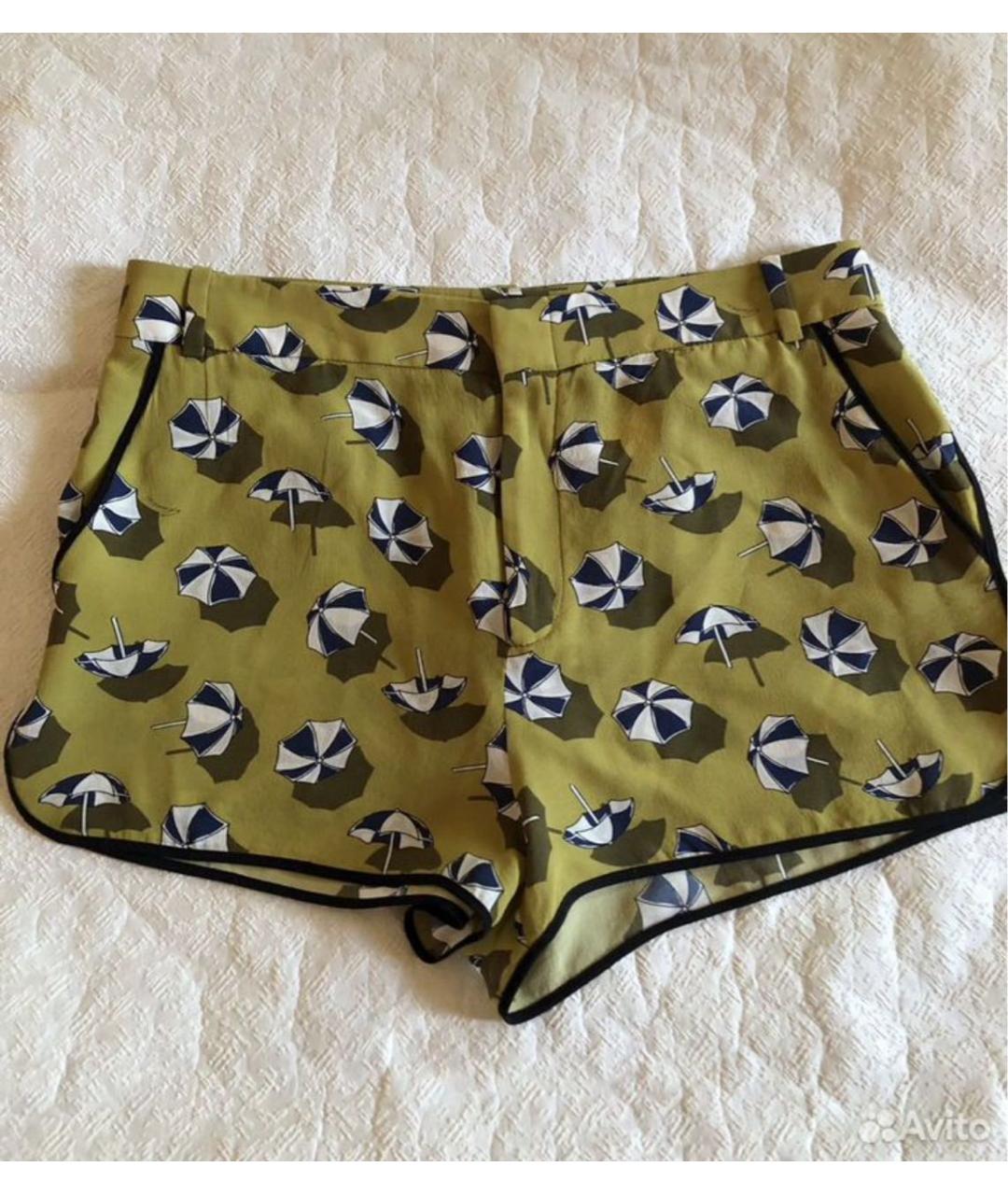 GUCCI Хаки шелковые шорты, фото 7