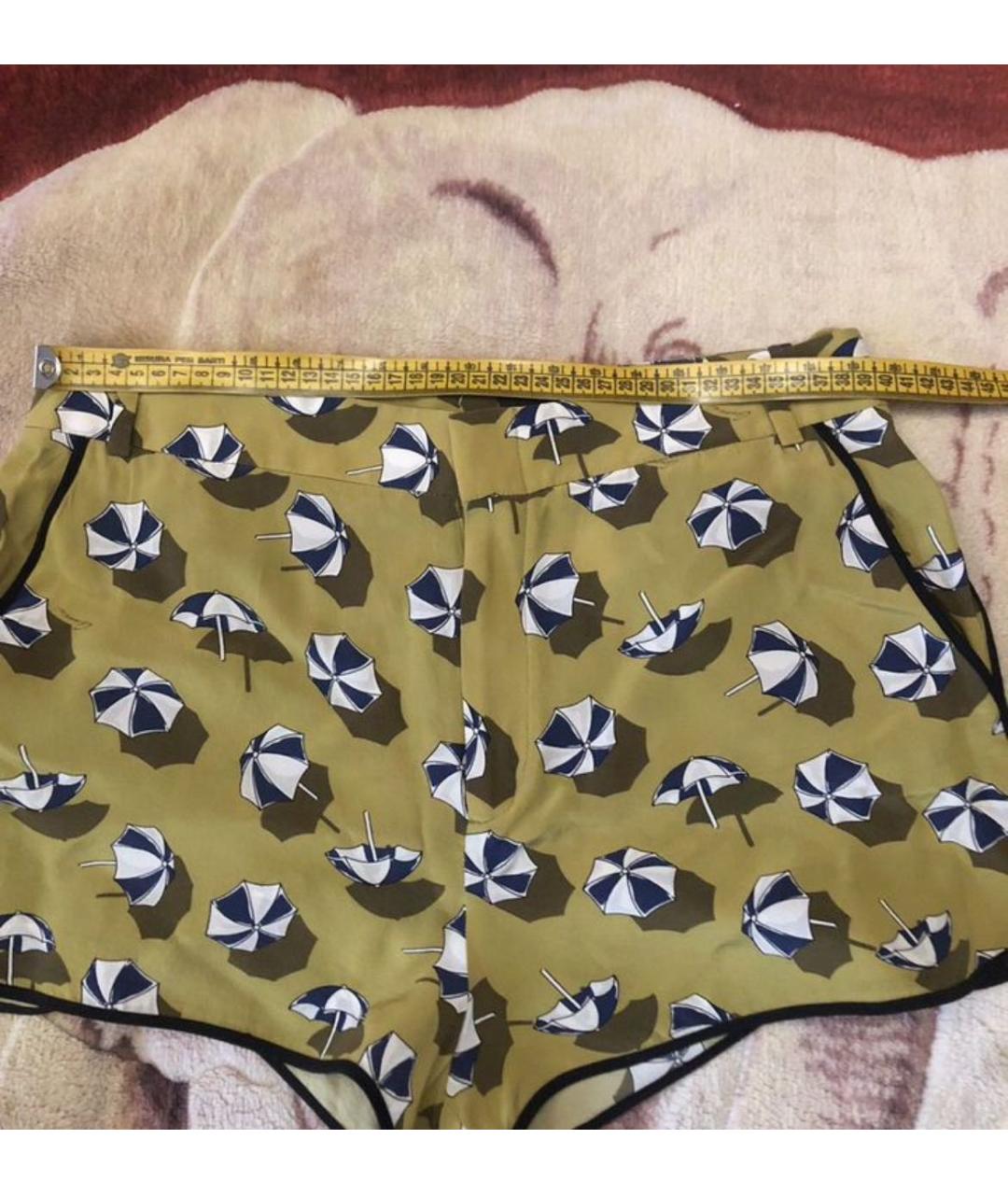 GUCCI Хаки шелковые шорты, фото 5