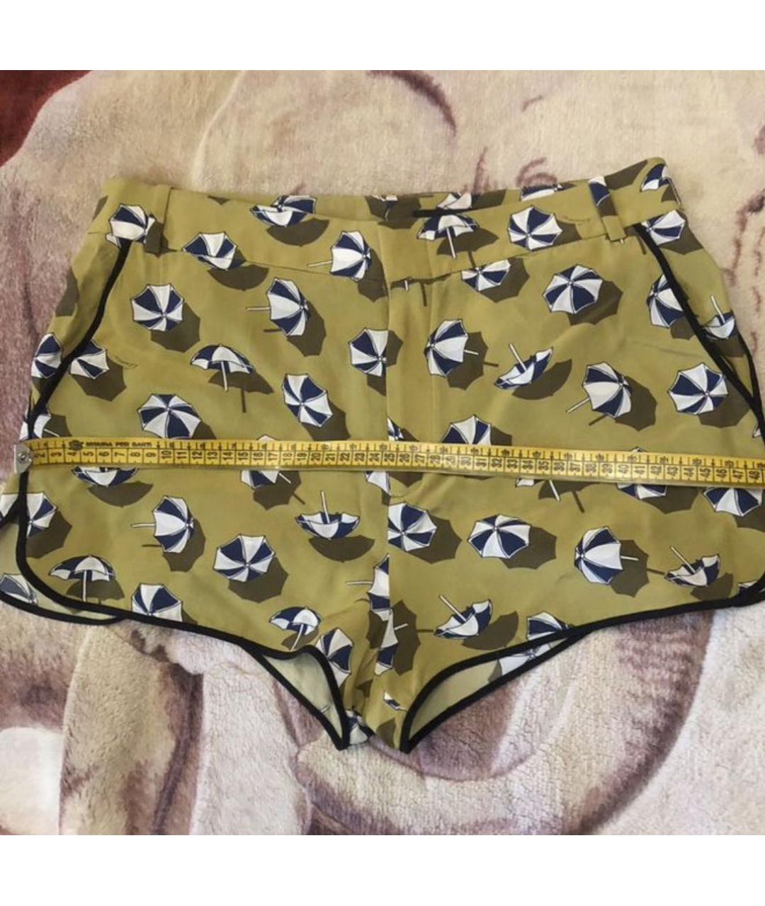 GUCCI Хаки шелковые шорты, фото 6