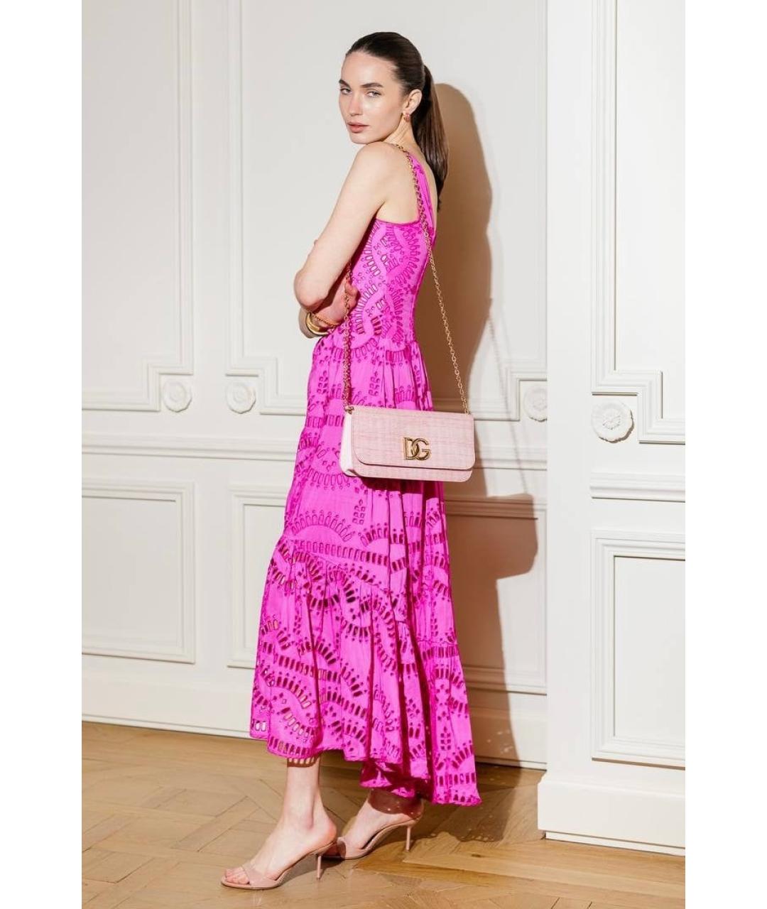 CHARO RUIZ Фуксия полиэстеровое коктейльное платье, фото 4