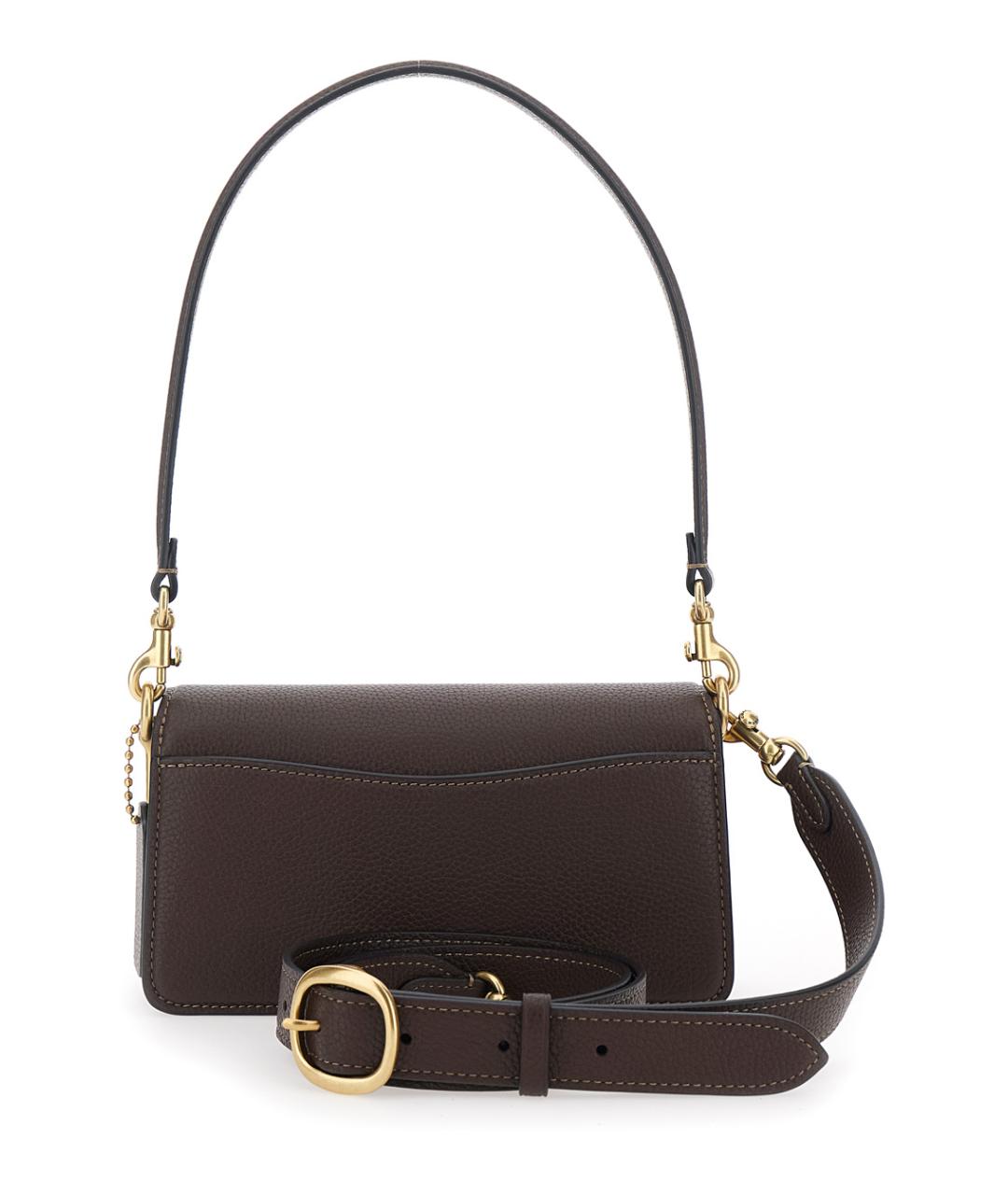 COACH Коричневая кожаная сумка через плечо, фото 2