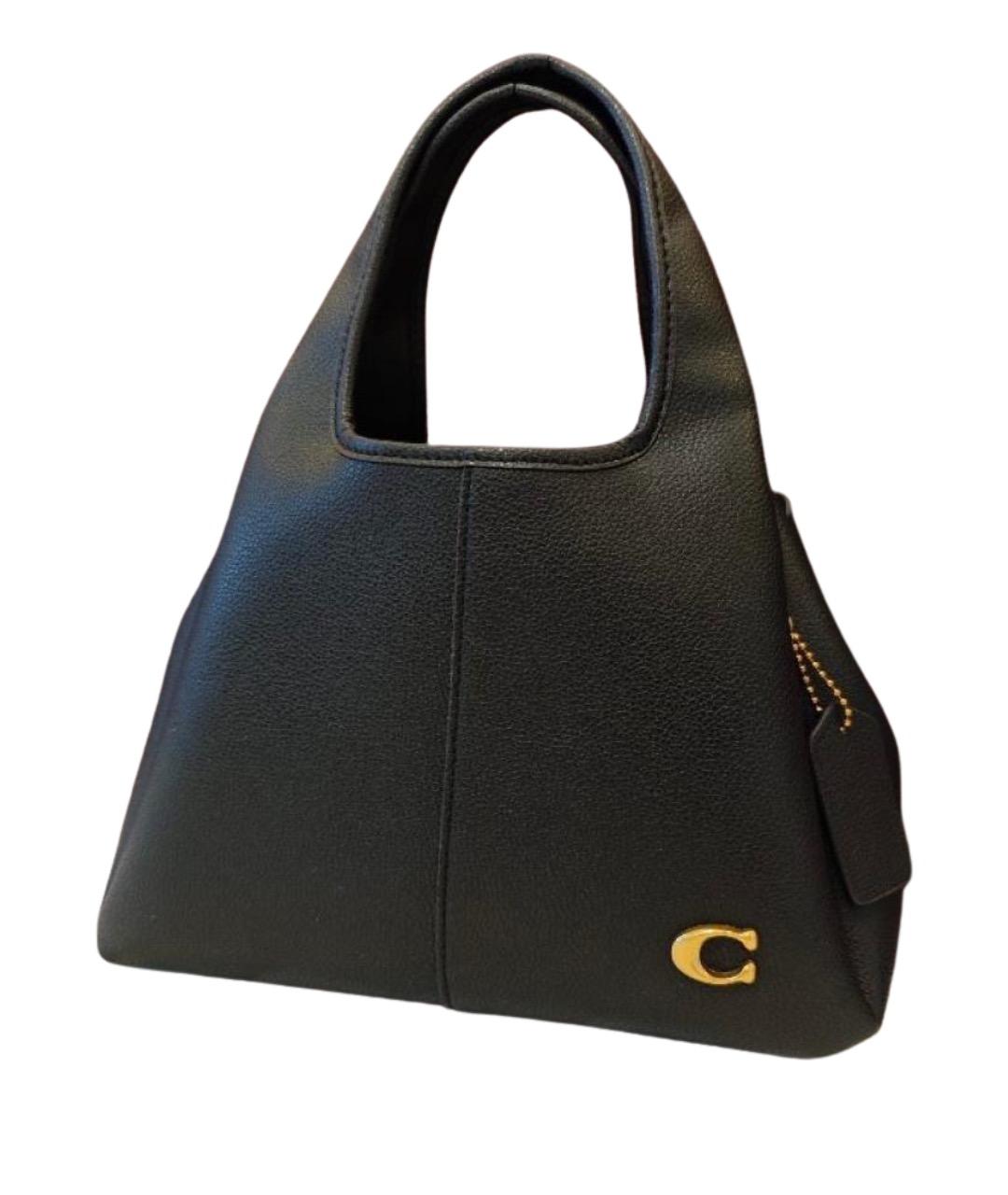 COACH Черная кожаная сумка с короткими ручками, фото 1