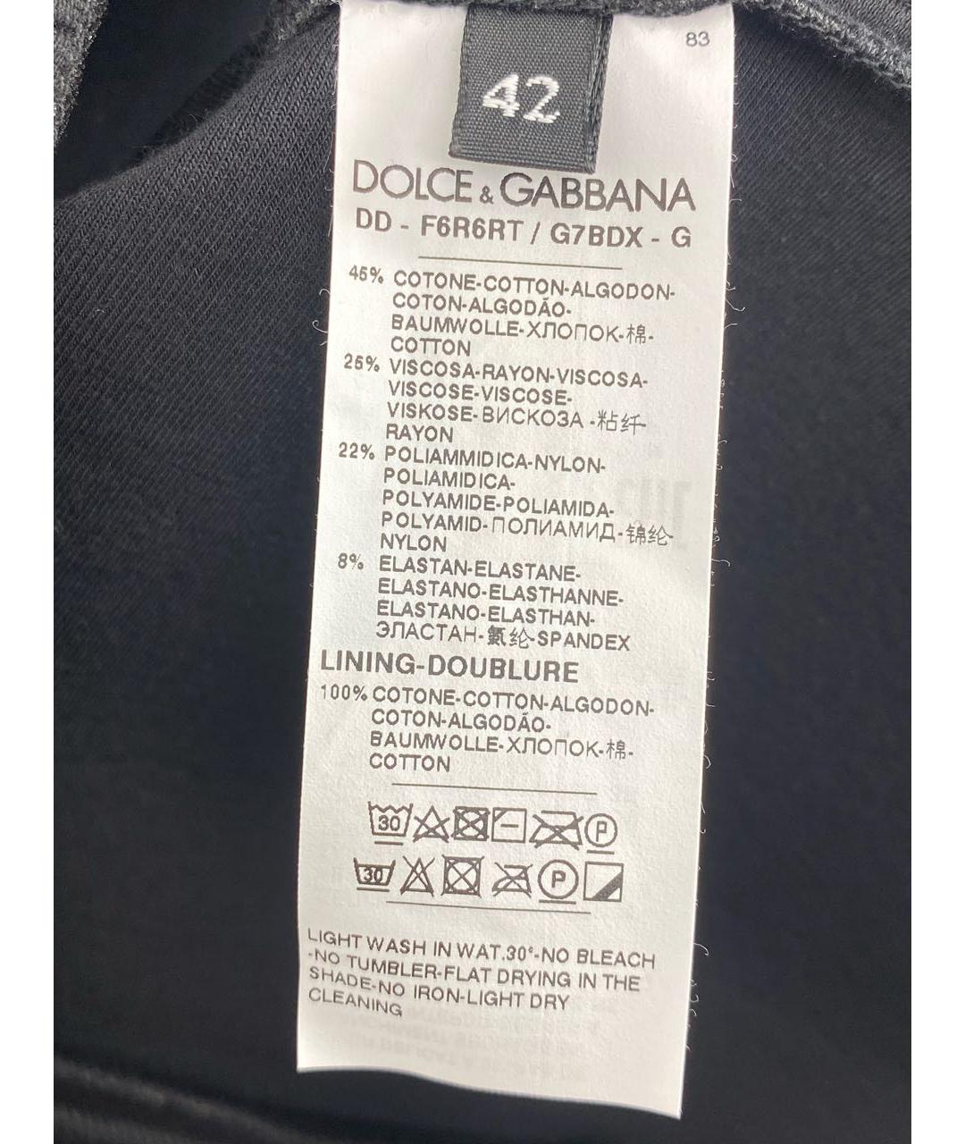 DOLCE&GABBANA Черное хлопковое платье, фото 7